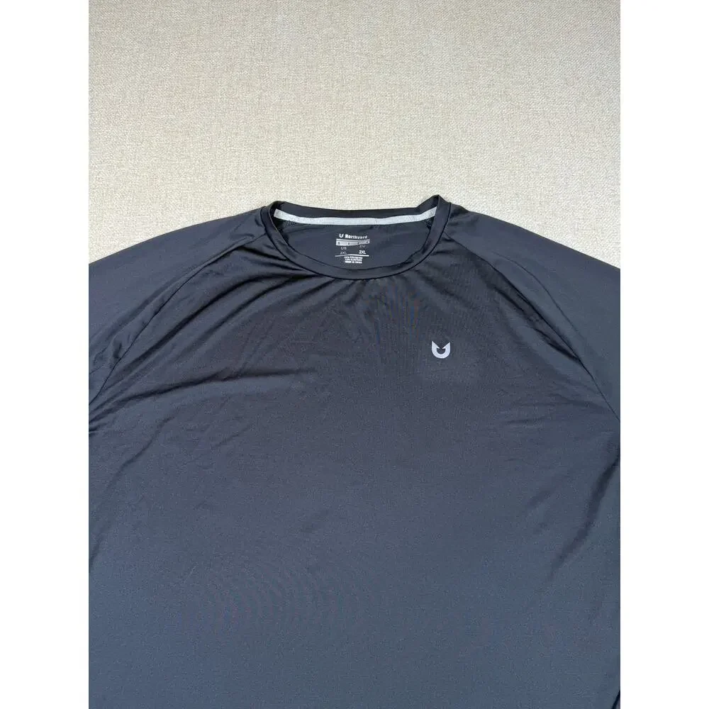 Northyard Men 2XL Black Long Sleeve UPF Performance Athletic Pullover Shirt